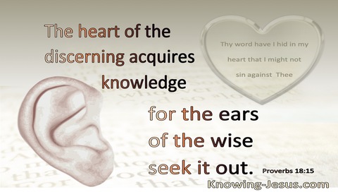 Proverbs 18:15 The Heart Of The Discerning Acquires Knowledge (gray)